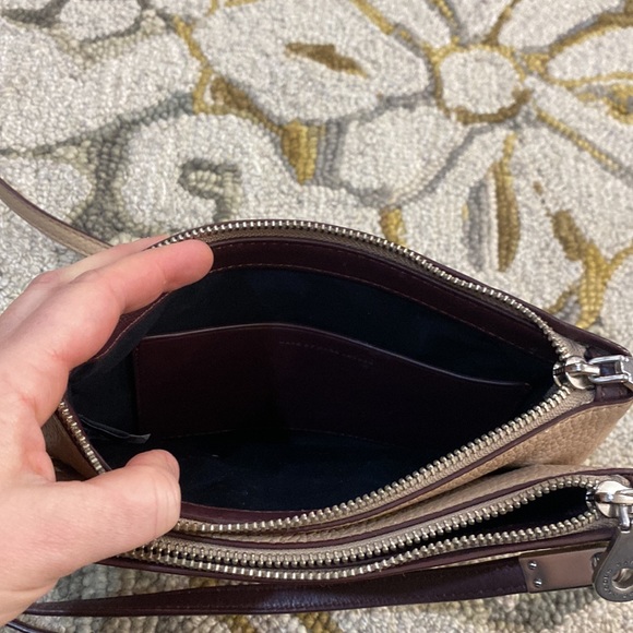 💕 Marc Jacobs leather taupe plum work wear shoulder crossbody bag euc 💕 - Picture 11 of 14